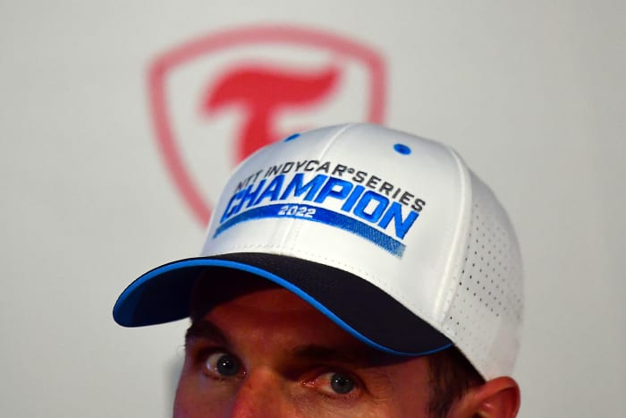 The cap says it all: Will Power is the 2022 IndyCar Series champion. Photo: USA Today Sports / Gary A. Vasquez